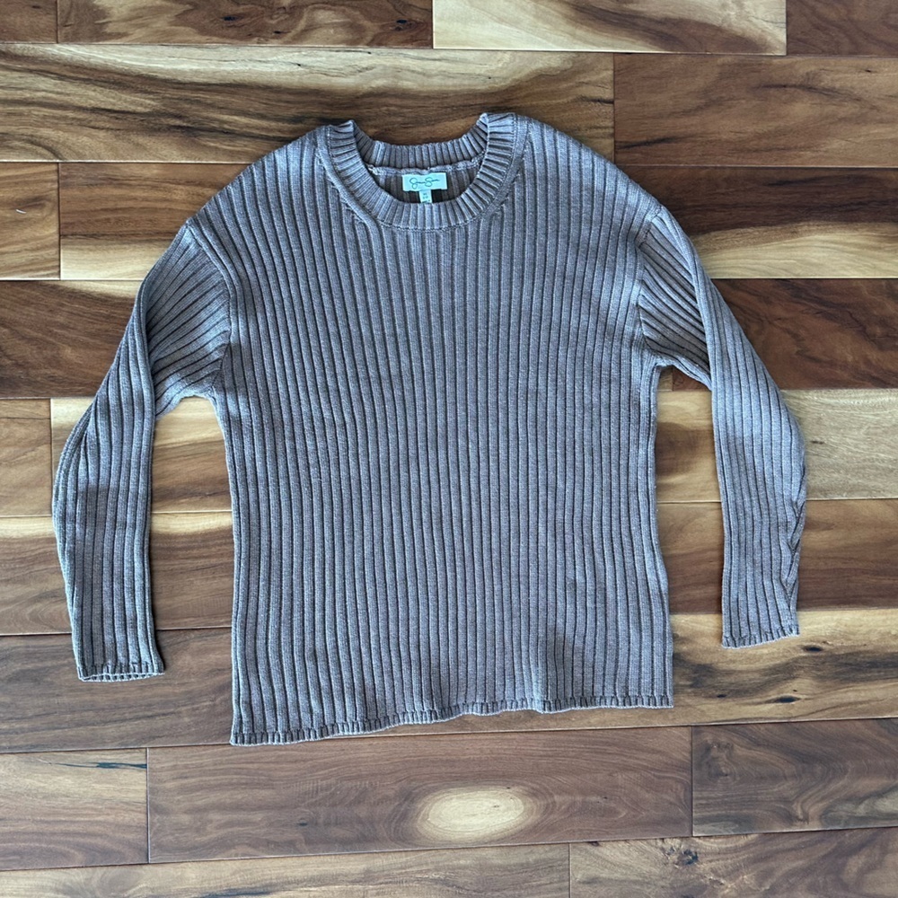 Jessica Simpson Ribbed Tan Caramel Sweater size XL